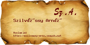 Szilvássy Arnó névjegykártya